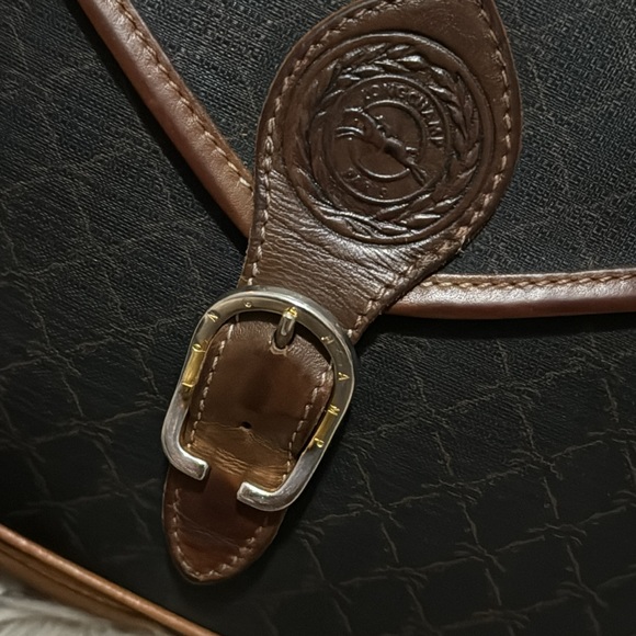 Vintage Longchamp Crossbody Bag-Leather-Brown Tones/Black-Flap Snap Closure - Picture 4 of 17